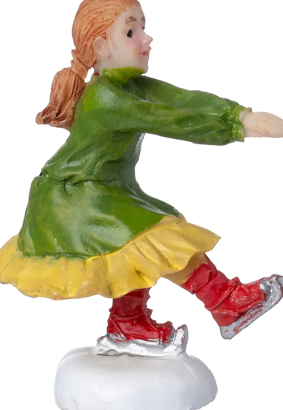 Intratuin kerstdorpminiatuur kunstschaatster pirouette 1,7 x 1,3 x 4,7 cm