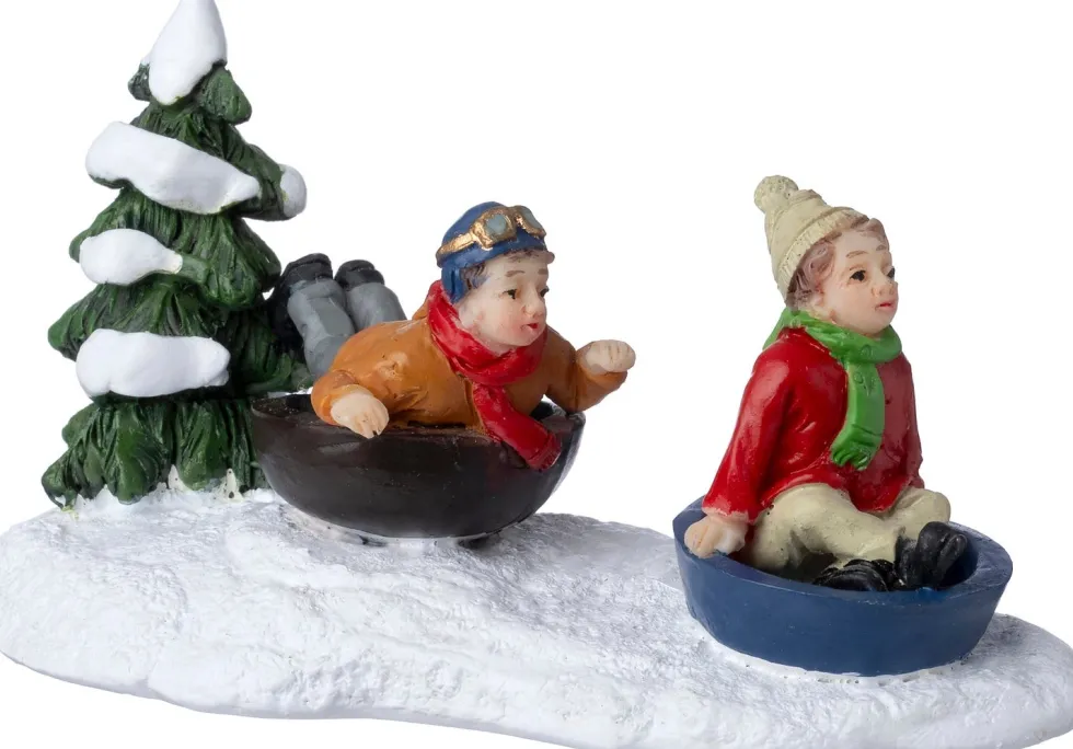 Intratuin kerstdorpminiatuur tube glijden 9,5 x 4,6 x 5,6 cm