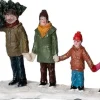 Intratuin kerstdorpminiatuur familie met boom 12,8 x 5,5 x 8 cm