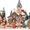 Intratuin kerstdorpminiatuur stad met LED verlichting 17-delig