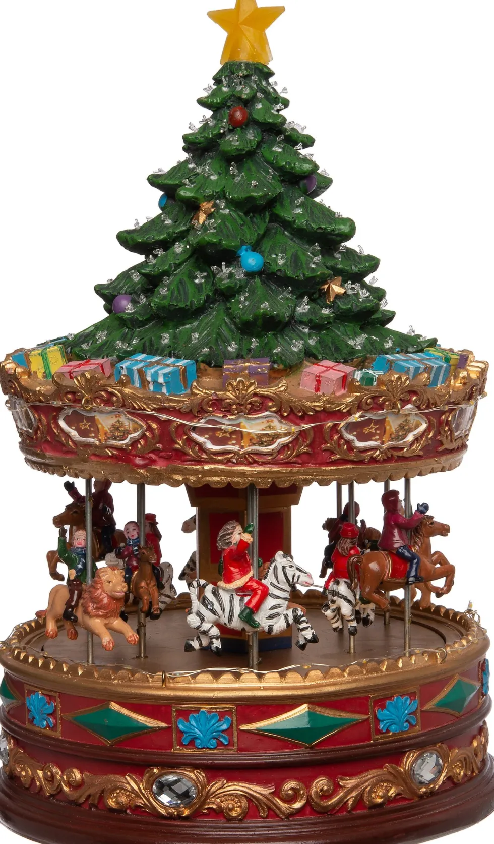 Intratuin kerstdorpminiatuur carrousel 22 x 22 x 35 cm