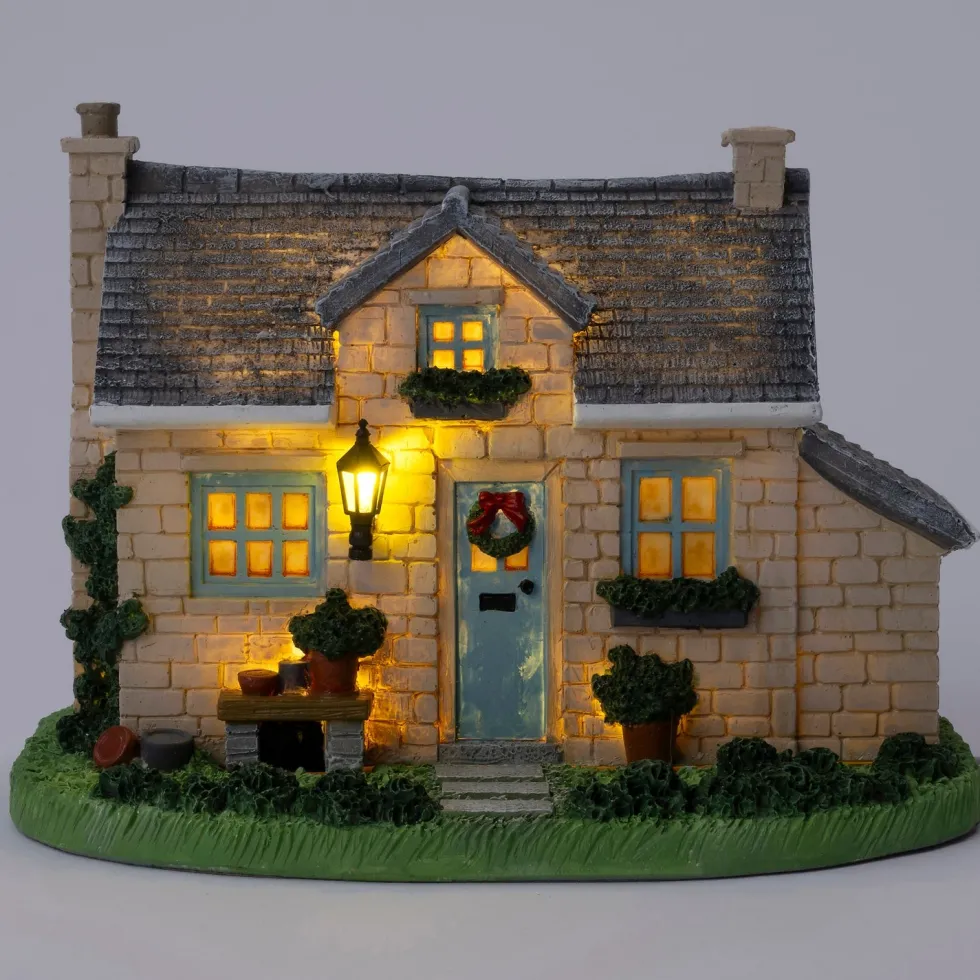 Intratuin kerstdorpminiatuur Tinselbury cottage (huisje) 21,2 x 15,7 x 15,5 cm