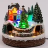 Intratuin kerstdorpminiatuur dorp met treinstation 19,5 x 18,5 x 16,5 cm