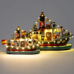 Intratuin kerstdorpminiatuur pakjesboot klein 22 x 9,6 x 15 cm
