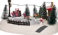 Intratuin kerstdorpminiatuur schaatsbaan 29 x 21 x 13,5 cm
