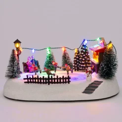 Intratuin kerstdorpminiatuur schaatsbaan 29 x 21 x 13,5 cm