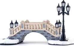 Intratuin kerstdorpminiatuur brug met lantaarn met LED verlichting 22 x 10 x 12 cm