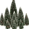 Intratuin kerstdorpminiatuur kerstbomen met sneeuw 9 stuks