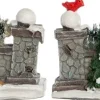 Intratuin kerstdorpminiatuur muurtje 9,5 x 3,2 x 4,5 cm 2 stuks