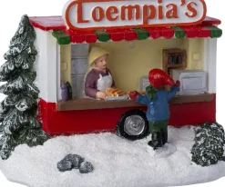 Intratuin kerstdorpminiatuur loempiakraam 10,8 x 7 x 8,2 cm