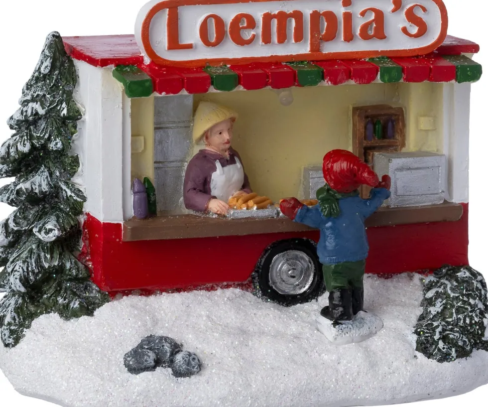 Intratuin kerstdorpminiatuur loempiakraam 10,8 x 7 x 8,2 cm