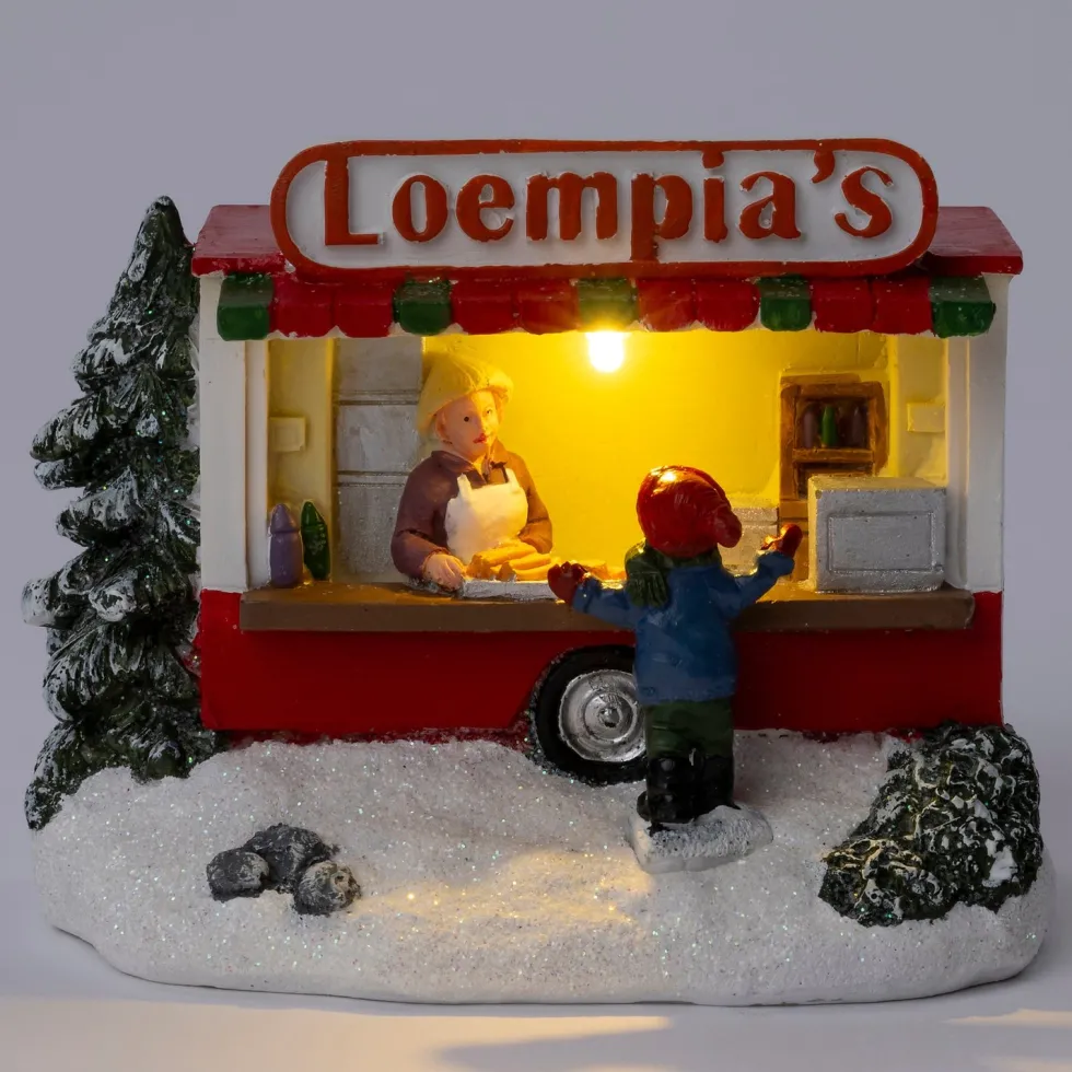 Intratuin kerstdorpminiatuur loempiakraam 10,8 x 7 x 8,2 cm