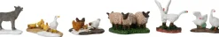 Intratuin kerstdorpminiatuur boerderijdieren 9 x 3,5 x 3 cm 6 stuks