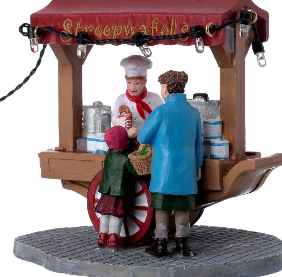 Intratuin kerstdorpminiatuur De Brink stroopwafelkraam 10,5 x 8 x 9,5 cm