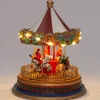Intratuin kerstdorpminiatuur carrousel multi 14,5 x 14,5 x 17,5 cm