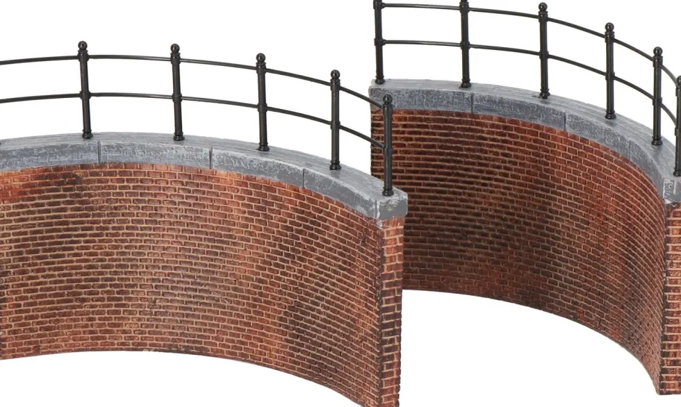 Intratuin kerstdorpminiatuur muur rond met hekje 4-delig