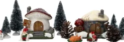 Intratuin kerstdorp paddenstoel dorp 25,5 x 14,5 x 12 cm