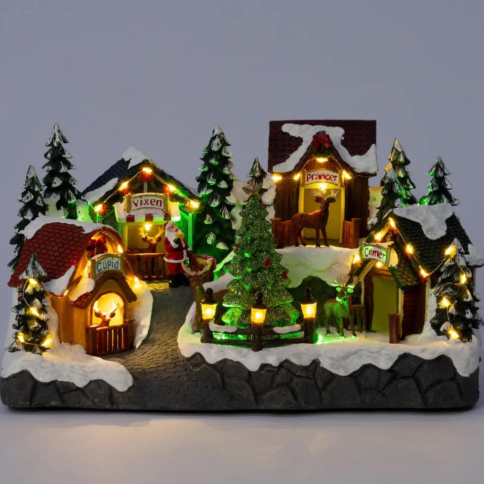 Intratuin kerstdorp rendierverblijven 33,5 x 20 x 18 cm