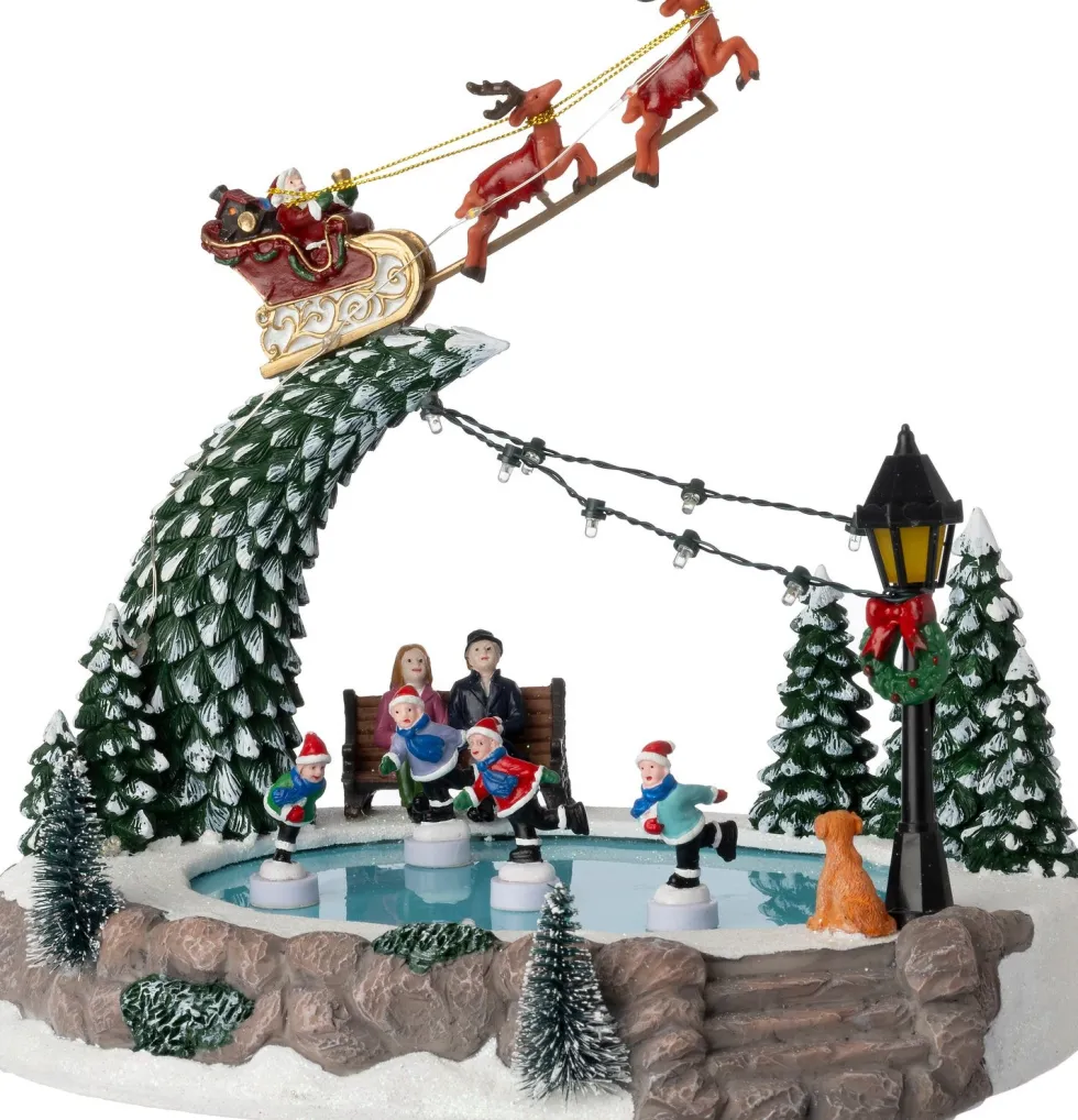 Intratuin kerstdorp schaatsbaan met slee 26,3 x 20,3 x 25,8 cm