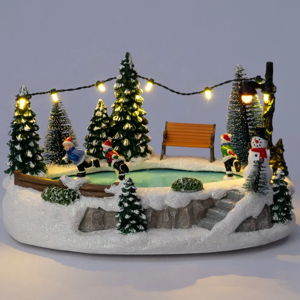 Intratuin kerstdorp schaatsbaan 23,5 x 16,3 x 13,5 cm