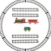 Intratuin kerstdorp set trein rood / groen 91 x 60 cm 11-delig