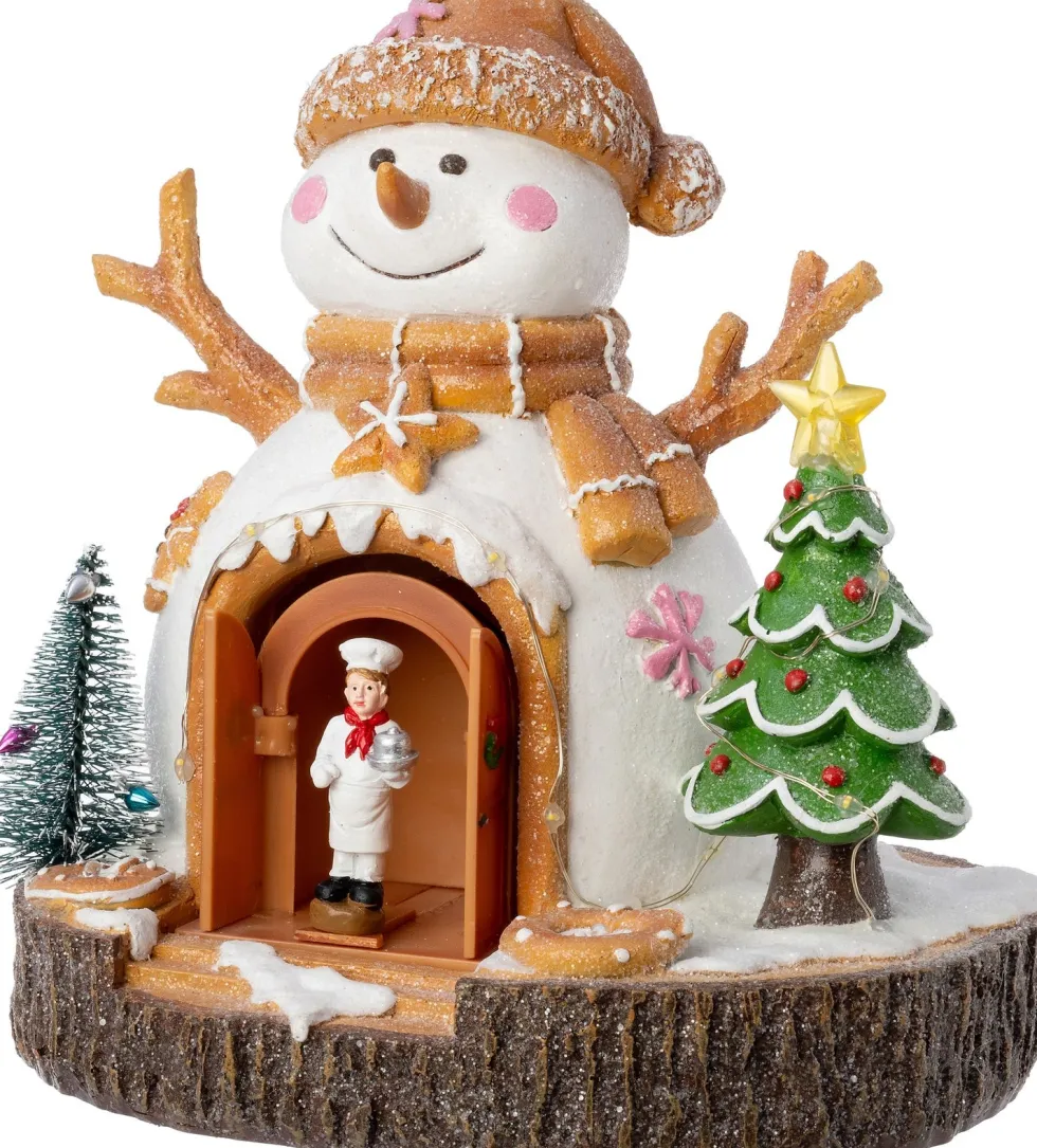 Intratuin kerstdorp sneeuwpop huis 19,5 x 17,3 x 20,7 cm
