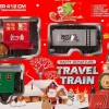 Intratuin kerstdorp treinset rood / groen 64,5 x 7 x 27,5 cm 16-delig