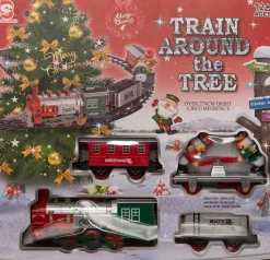 Intratuin kerstdorp treinset rood / zilver 47,1 x 7,1 x 46,1 cm 8-delig