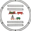 Intratuin kerstdorp trein set rood / groen 29,5 x 5,5 x 42,2 cm 15-delig