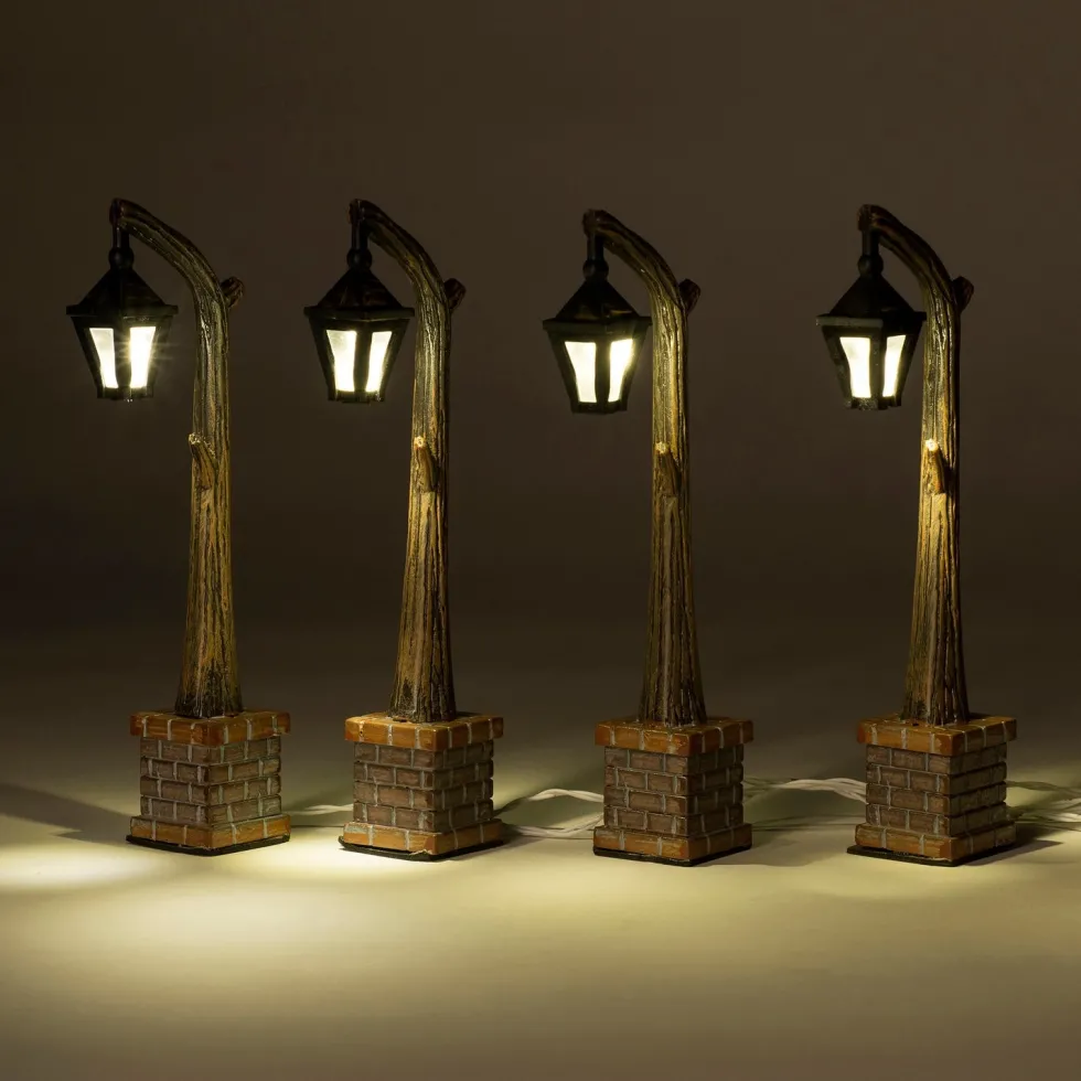 Intratuin kerstdorp verlichting lantaarn 1,8 x 3 x 10,5 cm 4 stuks