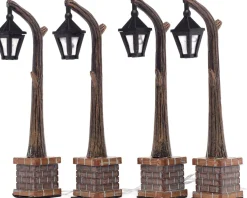Intratuin kerstdorp verlichting lantaarn 1,8 x 3 x 10,5 cm 4 stuks