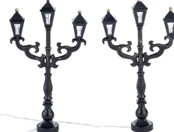 Intratuin kerstdorpverlichting lantaarn met LED verlichting 2 stuks H 11 cm