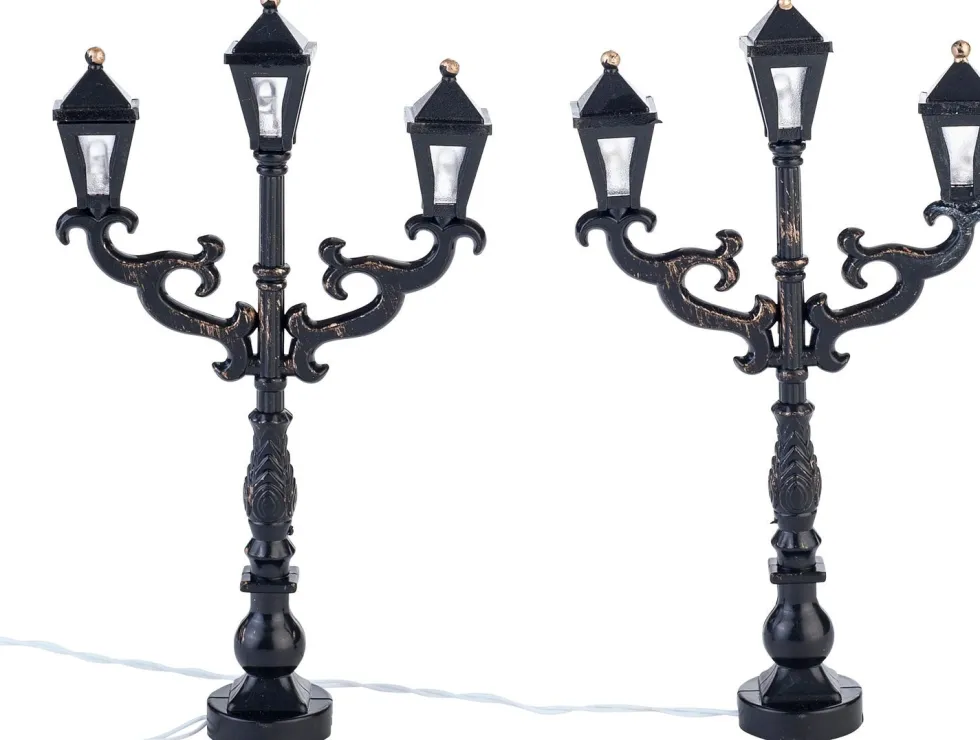 Intratuin kerstdorpverlichting lantaarn met LED verlichting 2 stuks H 11 cm