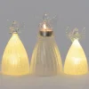 Intratuin kerstfiguur Angra engel transparant met verlichting 7 x 7 x 12,5 cm