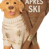 Intratuin kerstfiguur apres ski hond beige / bruin met verlichting 32 x 24 x 45 cm