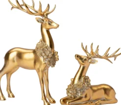 Intratuin kerstfiguur Arthur rendier goud 22 x 9,5 x 21,5 cm