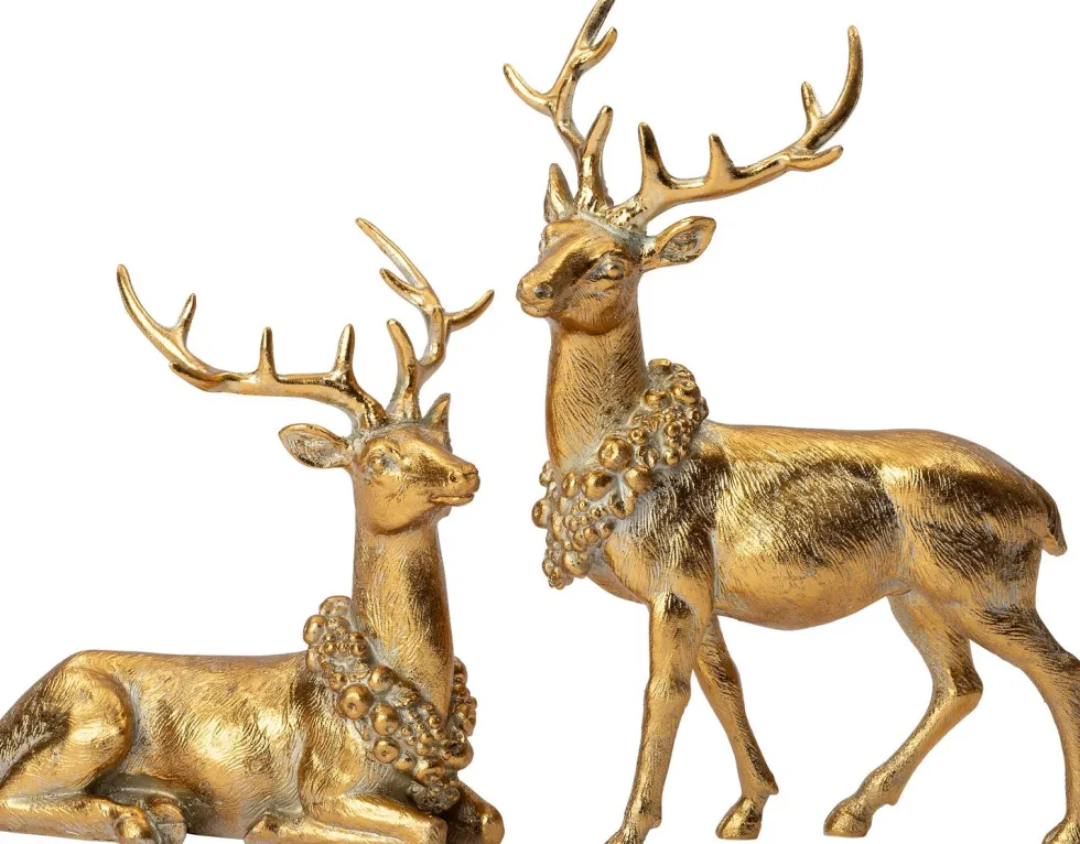 Intratuin kerstfiguur Arthur rendier goud 16 x 6,5 x 22 cm