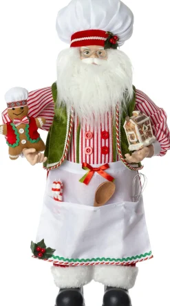 Intratuin kerstfiguur Baka kerstman wit / rood 23 x 18 x 45 cm