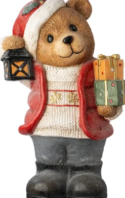 Intratuin kerstfiguur beer lantaarn met verlichting 39 x 28 x 61 cm