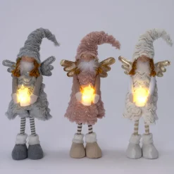 Intratuin kerstfiguur Belinda engel grijs met verlichting 21 x 14 x 56 cm