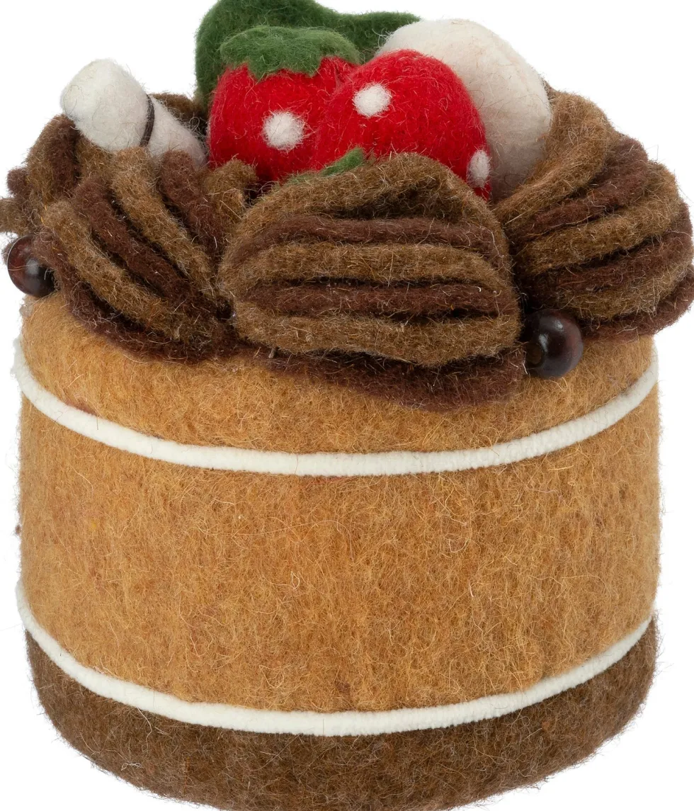 Intratuin kerstfiguur Bolo caketaart bruin D 12,5 H 13,5 cm