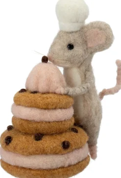 Intratuin kerstfiguur Bolo muis met koekjes bruin 9 x 13 x 16 cm