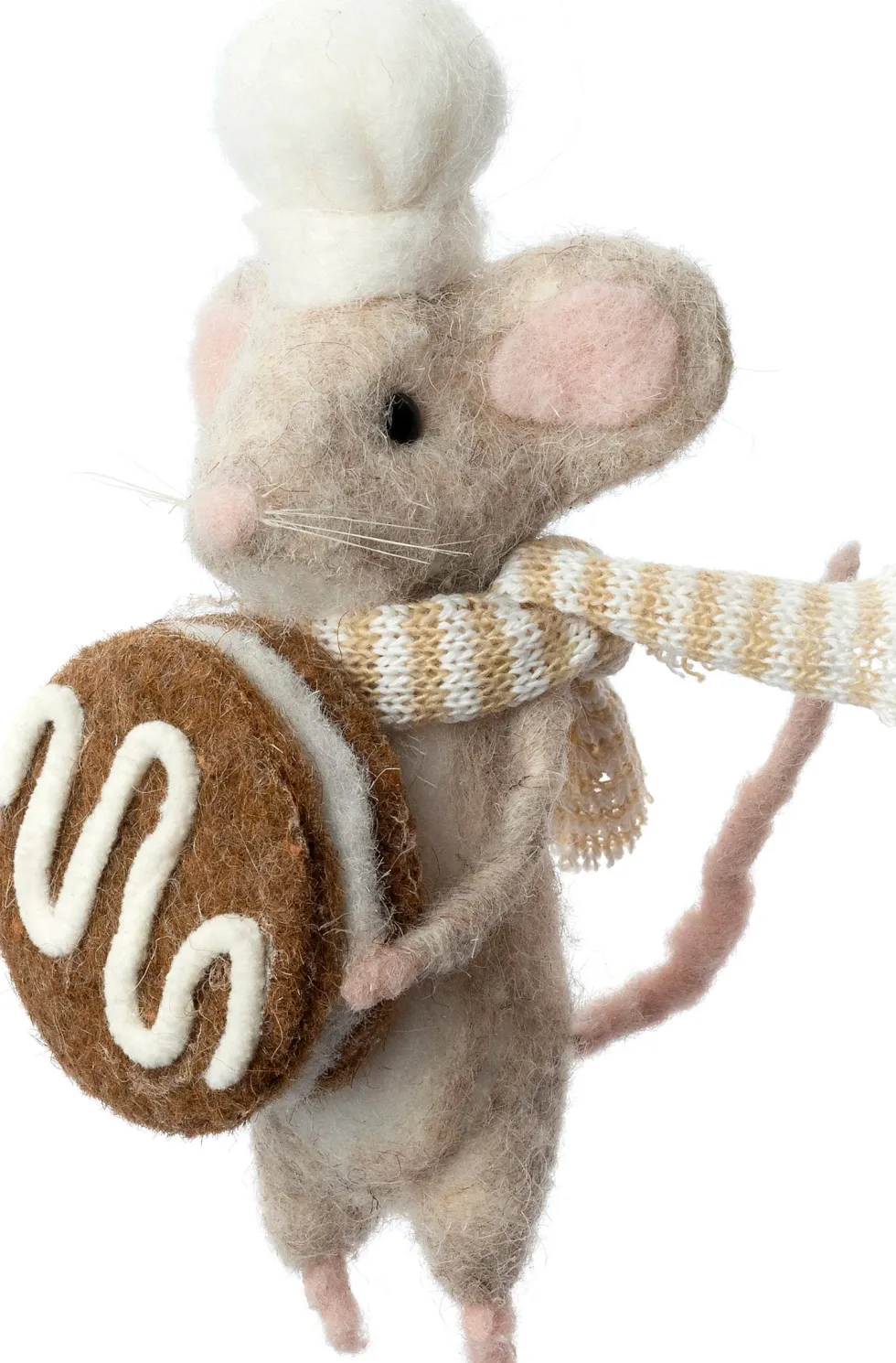 Intratuin kerstfiguur Bolo muis macaron bruin / naturel 6 x 9 x 17 cm
