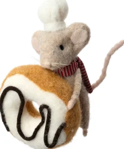 Intratuin kerstfiguur Bolo muis met donut bruin 11 x 9 x 16 cm