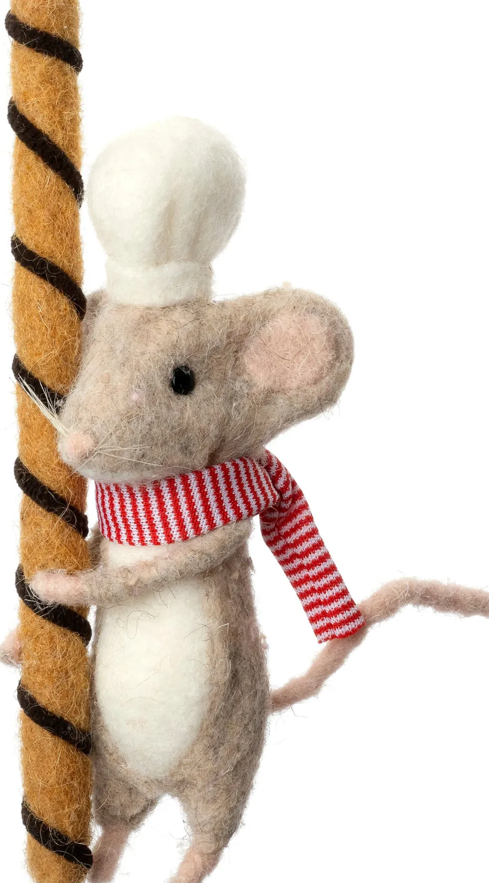 Intratuin kerstfiguur Bolo muis met koekstaafje naturel 10 x 7 x 19 cm