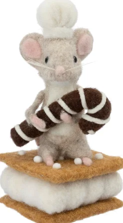 Intratuin kerstfiguur Bolo muis op cake bruin 8 x 8 x 17 cm