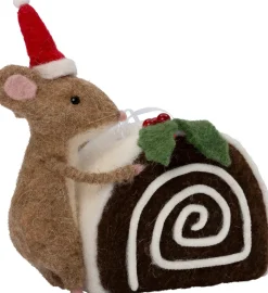 Intratuin kerstfiguur Bolo muis taart bruin 14 x 8 x 15 cm