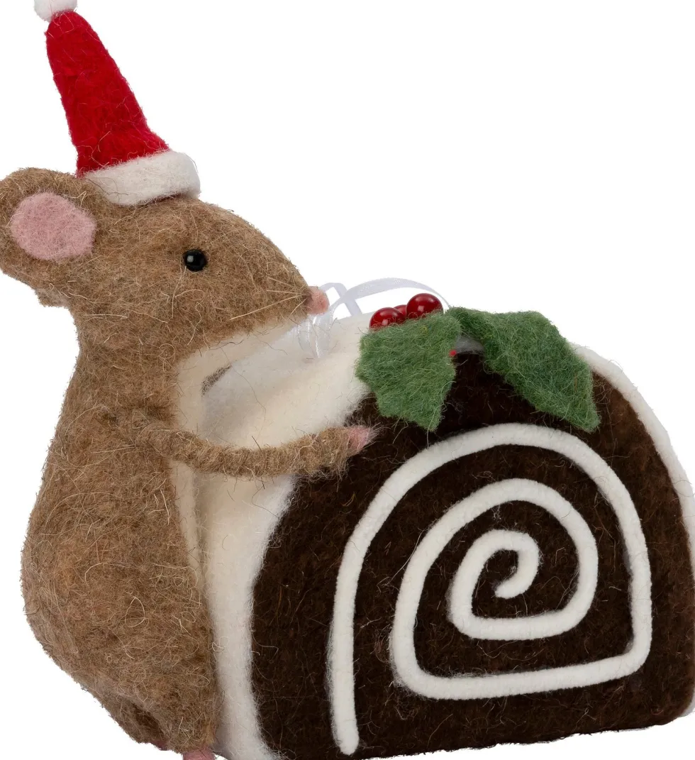 Intratuin kerstfiguur Bolo muis taart bruin 14 x 8 x 15 cm
