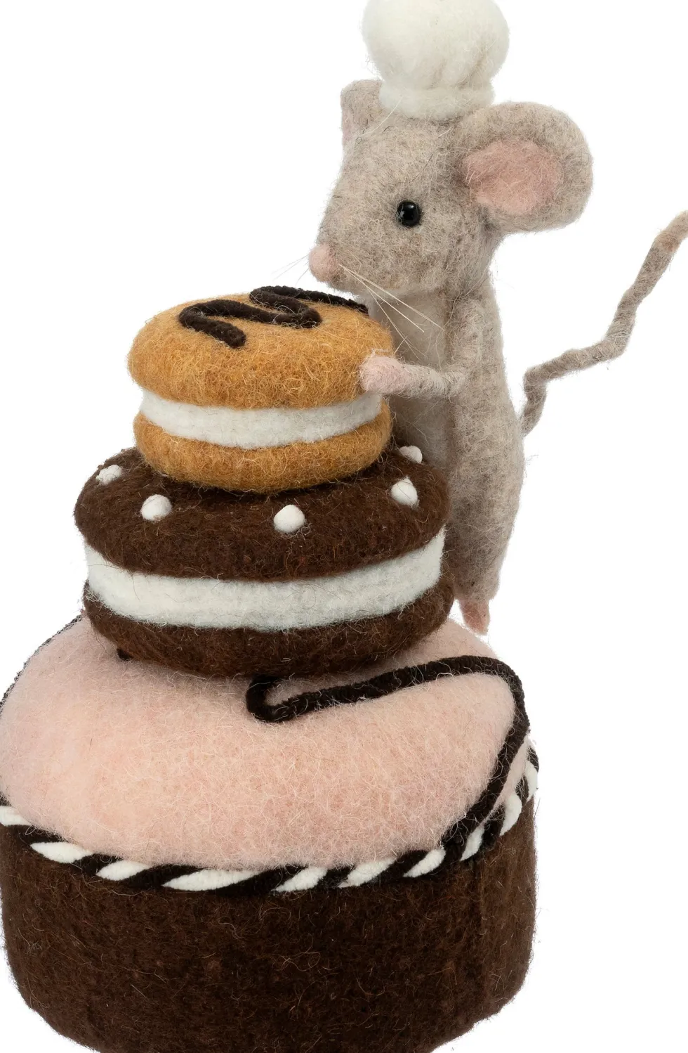 Intratuin kerstfiguur Bolo muis met cake bruin 12,5 x 12,5 x 23,5 cm