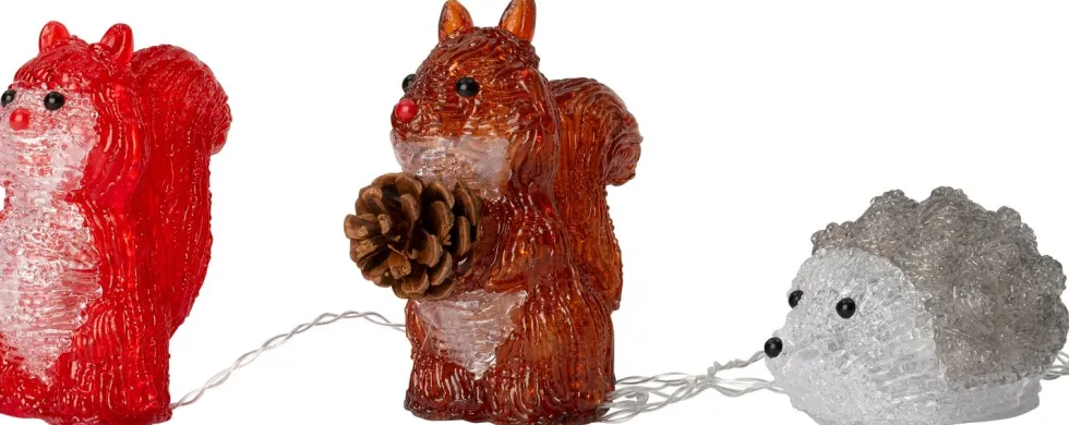 Intratuin kerstfiguur bosdieren rood / bruin / wit 21,5 x 11 x 14 cm